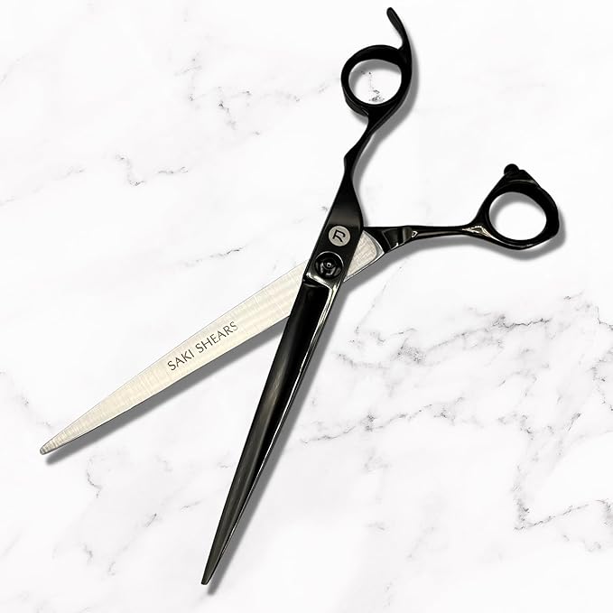 Saki Shears 7 Inch Katana Hair Cutting Scissors for Professionals - 440C Steel With Black Titanium Finish (7" Hair Cutting Shears)