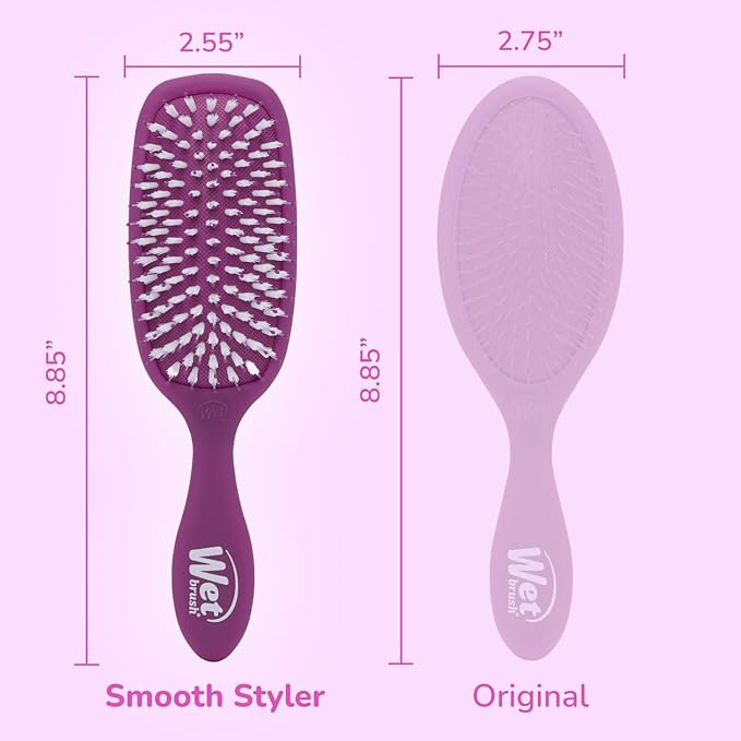 Wet Brush Smooth Styler Hair Brush, Purple Frost, Exclusive Ultra-soft IntelliFlex Bristles, Synthetic Boar Bristles, Shiny And Smooth, For All Hair Types, For Women, Men, Wet And Dry