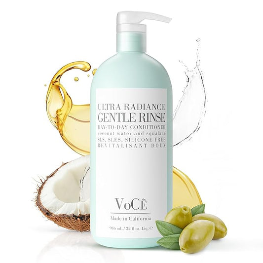 VoCÊ Haircare Gentle Conditioner | Natural, Vegan, Hydrating, Color-Safe, Silicone-Free, Sulfate-Free, & Cruelty-Free Hair Product with Coconut Water, Olive Fruit Oil and Squalane – 32 oz | 946 mL