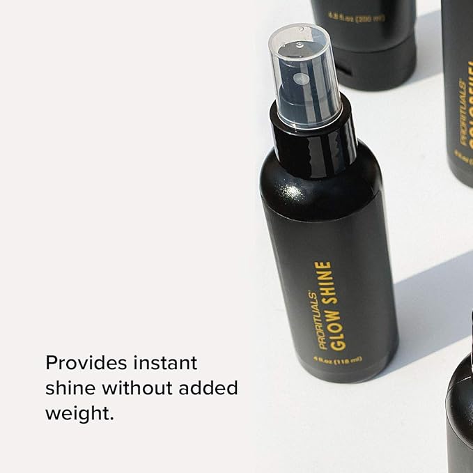 Prorituals Hair Spray, Hair Styling for Men and Woman, Glow Shine Spray - Lightweight Hair Shine Spray with Heat Protection & Frizz Control, Adds Instant Shines, 4 fl oz