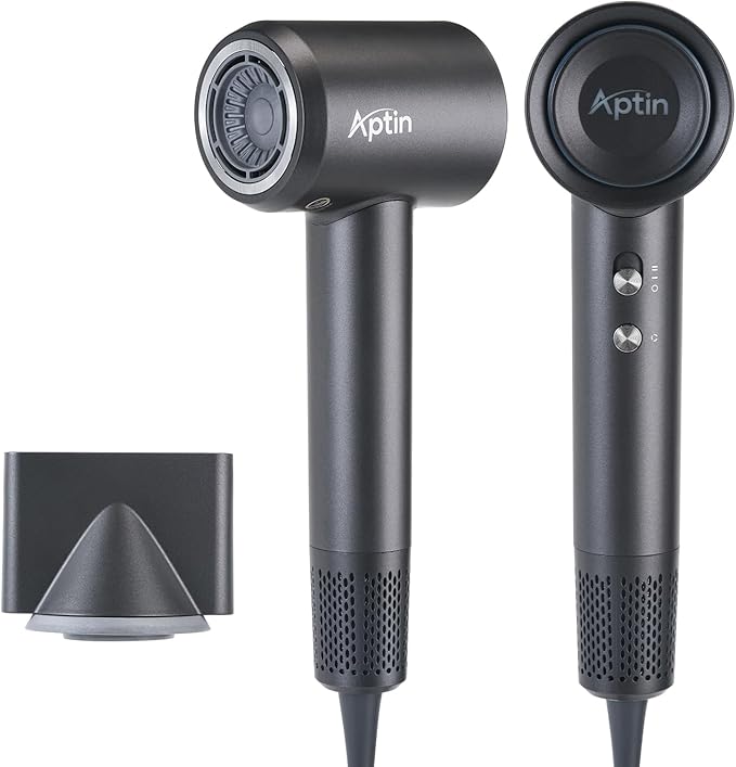 Ionic Hair Dryer, Dual Overheat Protection & Anti-Static Ion Care, High-Speed Wind, Low Noise, 2 Heat & 2 Speed Settings, Durable PA+Glass Fiber Shell, Lightweight with Concentrator Nozzle