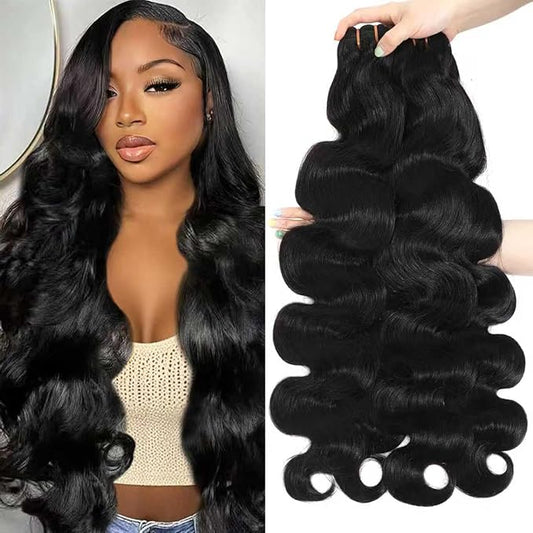 16A Raw Body Wave Bundles Human Hair 100% Human Hair Bundles,Triple Lifespan Virgin Remy Hair Extensions,Keep Texture Silky Soft After Multiple Washes (Body Wave 4 Bundles, 14 16 18 20 Inch)
