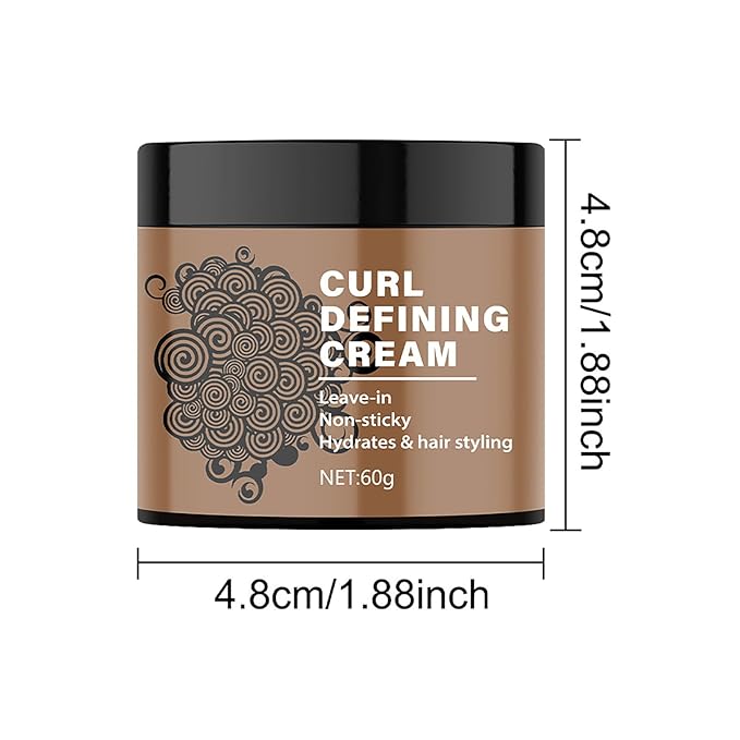 Black Castor Oil Curl Defining Cream，Long-Lasting Hold Curl Cream for Enhanced Waves and Curls，Lightweight and Anti-Frizz Moisturizing Hair Mask，Suitable for All Curly Hair Types，2.14 Oz