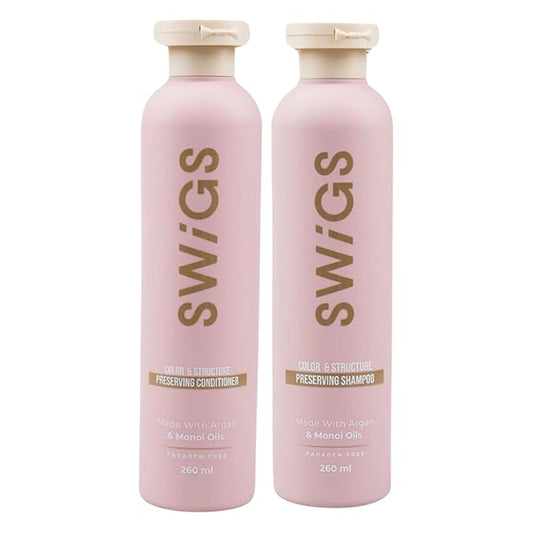 Human & Synthetic Wig Shampoo & Conditioner set| Detangle Wig |Color-Safe| Promotes Body & Volume | Promote Silkiness & Shine | 2 Pack, 8 oz