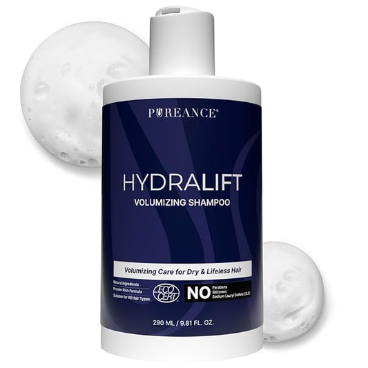 Pureance Hydralift – Volumizing Shampoo for Thinning Hair for Women & Men – Clean Hair Thickening & Volume Shampoo – Sulfate-Free with Wheat Protein, Betaine, Glycerin, Aloe & No Parabens – 9.81 Fl Oz