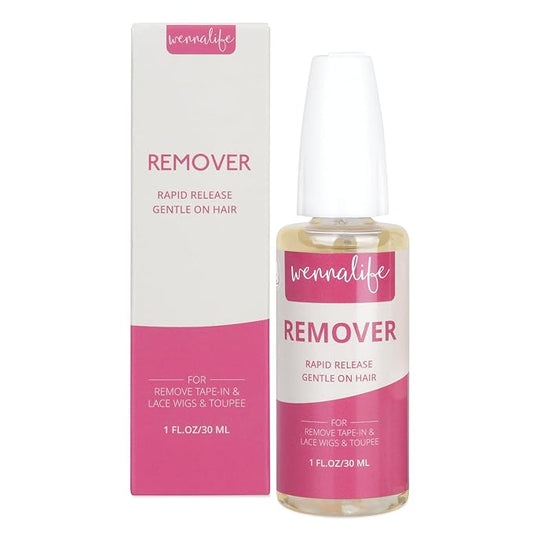 WENNALIFE Tape in Extension Remover, 1 FL.OZ. (30 ML) Fast-Acting Wig Glue Remover, Adhesive Remover Lace Glue Gentle Effective Citrus-Fresh Remove Toupee Tape in Hair Extensions