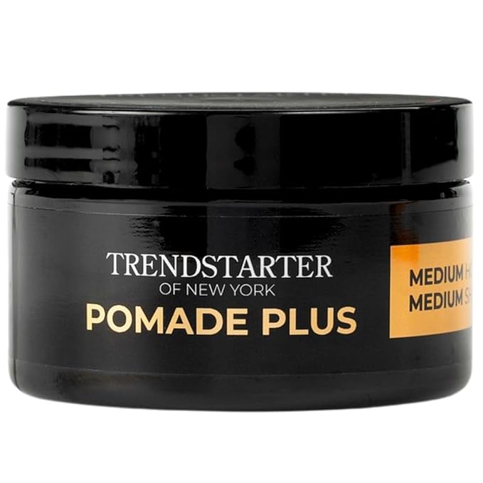 TRENDSTARTER Pomade Plus, 4 oz - Medium Hold and Shine, Premium Flake-Free Water-Based Hair Styling Gel for All Hair Types - Pack of 2 - Includes Argan Oil, Made in USA