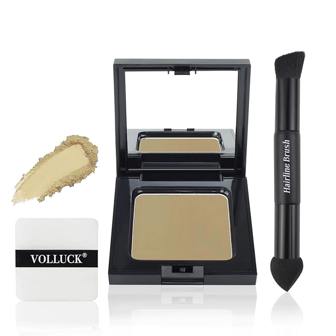 VOLLUCK Root Touch up Powder, Long-lasting Gray Hair Cover up Powder for All Hair Types, Waterproof for Women and Men (Medium-Blonde, 0.42 0unce)