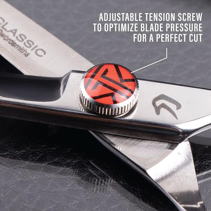 Tokko Katana Classic Lefty Shears Professional Razor Edge 440C Japanese Stainless Steel Left Handed Haircutting Scissors 6.5" Barber Shears With Adjustment Screw and Leather Case