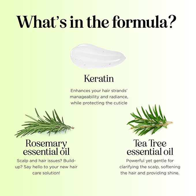 Tea Tree Shampoo and Conditioner Set - Sulfate Free Clarifying Shampoo and Conditioner for Oily Hair & Scalp Care with Australian Tea Tree Oil - Complete Dry Scalp Treatment for Build Up (8 Fl Oz)