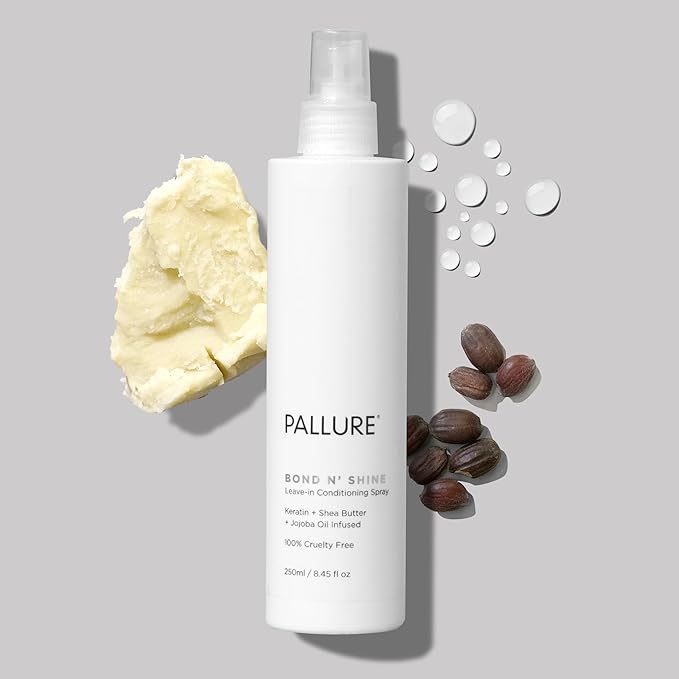 Pallure Bond N' Shine Leave-In Conditioning Heat Protecting Spray To Detangle, Strengthens, Repair Dry, Damaged Frizzy Hair, 250 ml