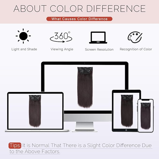 Vigorous Clip in Hair Extensions 22 Inch Dark Brown Hair Extension Clip Ins 4PCS Soft Synthetic Straight Hairpieces for Women