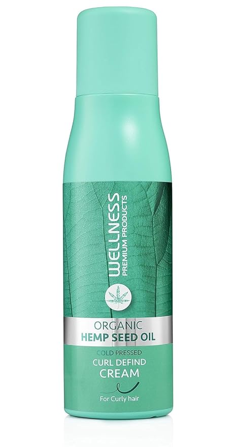 Wellness Premium Products Organic Curl Defining Cream – 500ml Curl Cream for Curly Hair | Anti-Frizz, Plant-Based Hair Care with Hemp Seed Oil | Color Safe, Paraben-Free