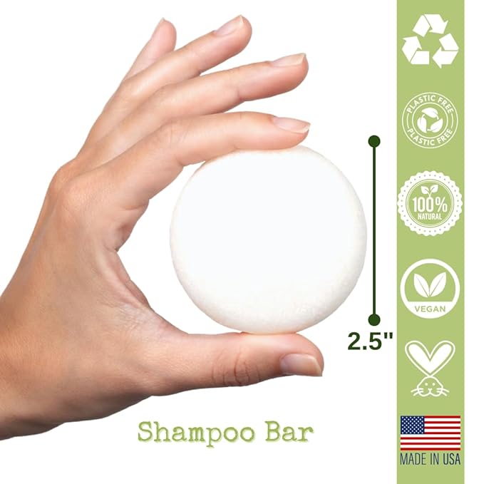 Shampoo Bar | Clarifying Shampoo Removes Residue and Build | Anti-dandruff | Peppermint | Travel Essential | Made in USA | 1-pk