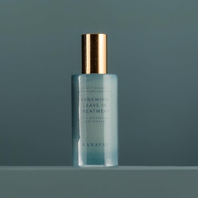 RANAVAT Mighty Majesty Leave In Hair Treatment - Moisturizing Cream & Heat Protectant for Styling & Strengthening - Made with a Veda Bond Strengthening Complex, Macadamia Nut Oil & Haritaki (1.7 oz)