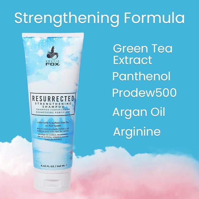 Arctic Fox Resurrected Strengthening Shampoo, Vegan, Cruelty Free, Color Safe, Sulfate Free, Hydrating, Nourishing, Frizz Control, All Hair Types, 8.45 fl oz