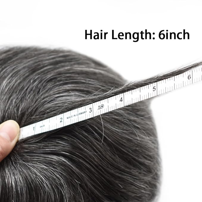 Toupee For Men Real Human Hair System Full Swiss Lace Mens Toupee Lace Hair Piece For Men Hair System Bleached Knots 6x9 Mmedium light density #1B40 1B# OFF BLACK+40% GREY