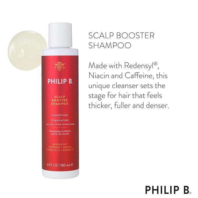 PHILIP B Scalp Booster Shampoo, 6 fl. oz. (180 ml) - Clarifying Shampoo Stimulates Scalp for Thicker, Denser Looking Hair