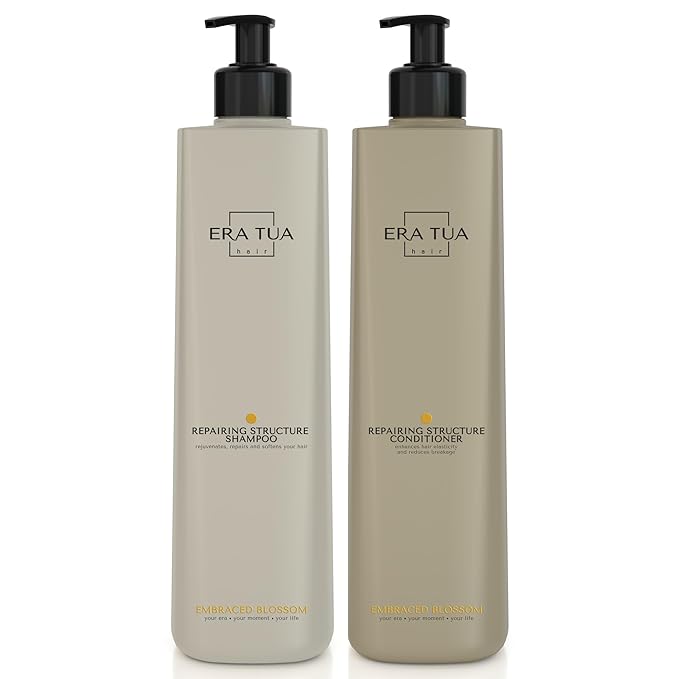 Embraced Blossom Repairing Shampoo & Conditioner | Dutch Made & Formulated Repairing Duo for Damaged Hair | Sweet Scent of Neroli, Orange Blossom & Jasmine 750ml