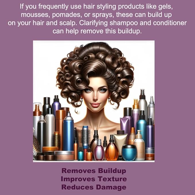 Clarifying Shampoo and Conditioner Set- Hydrating, Calming & Removes Buildup, For All Hair Types, Clarifying Cleanse for Dirt, Oil & Hard Water Buildup, for Men Women MYSTÉRE BEAUTÉ - 16 fl oz each