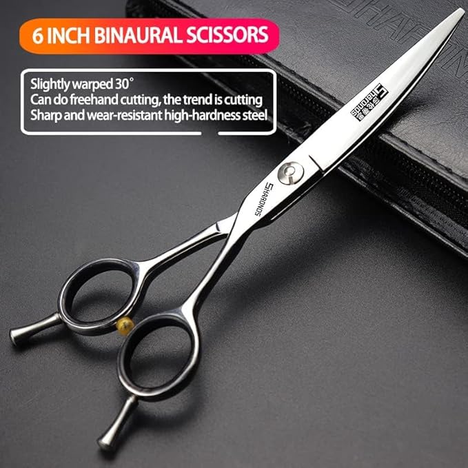 Barber hair scissors, Axemoore professional haircut Cutting Scissors/Shears set- 6", made of Japanese stainless steel, especially (6in-4pc-B)