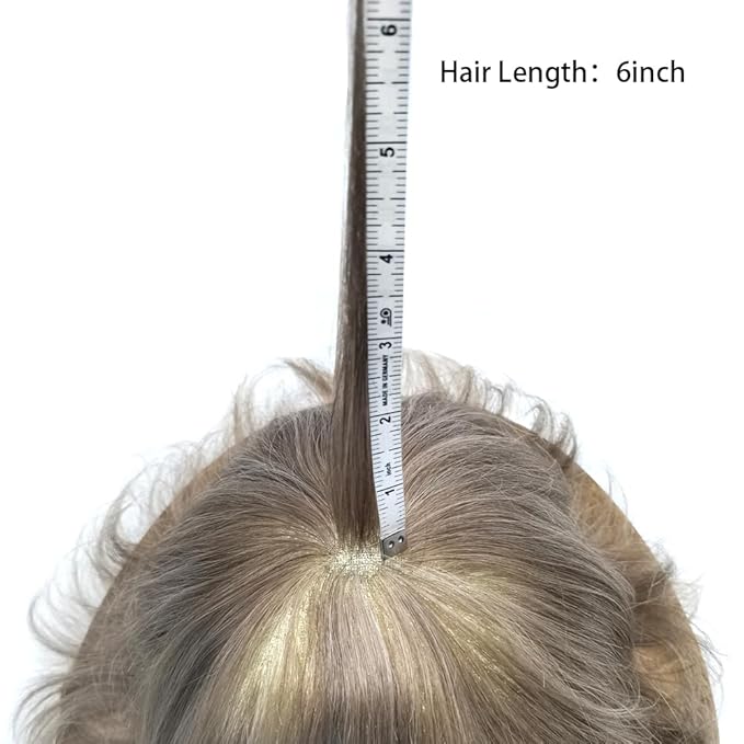 Toupee For Men Real Human Hair System For Men Full Swiss Lace Mens Toupee Lace Hair Piece For Men Hair System Bleached Knots 8x10-80% light density#1740 17# DARK ASH BLONDE+40% GREY