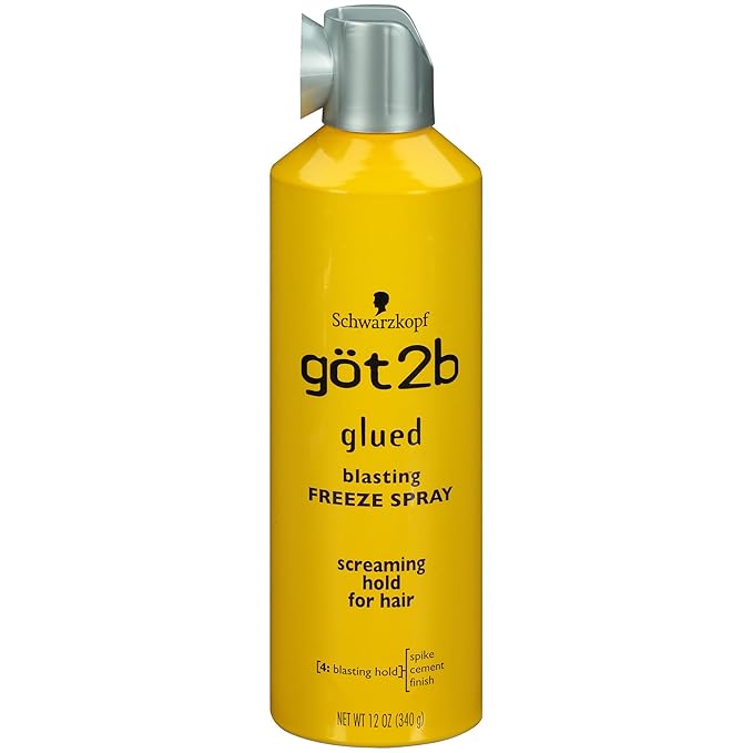 got2b Glued Blasting Freeze Hair Spray, 12 Fl Oz, Pack of 6, Extra Strong Holding Spray for Spikes & Styles, Long-Lasting All-Day Hold, Wind-Tested, Humidity-Resistant, Washes Out Easily