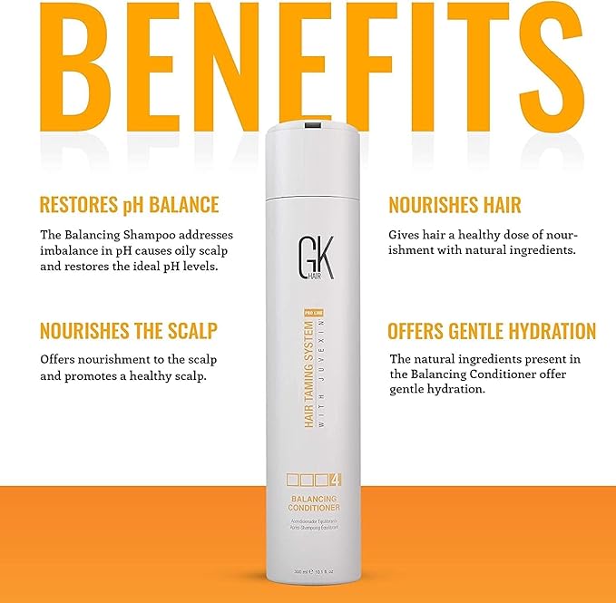 GK HAIR Shield Shampoo (650ml/22oz) Color Protection Deep Cleansing for Dry Dull Hair Sulfate Free and Balancing Conditioner 300ml For Dry Damaged Oily and Color Treated Hair