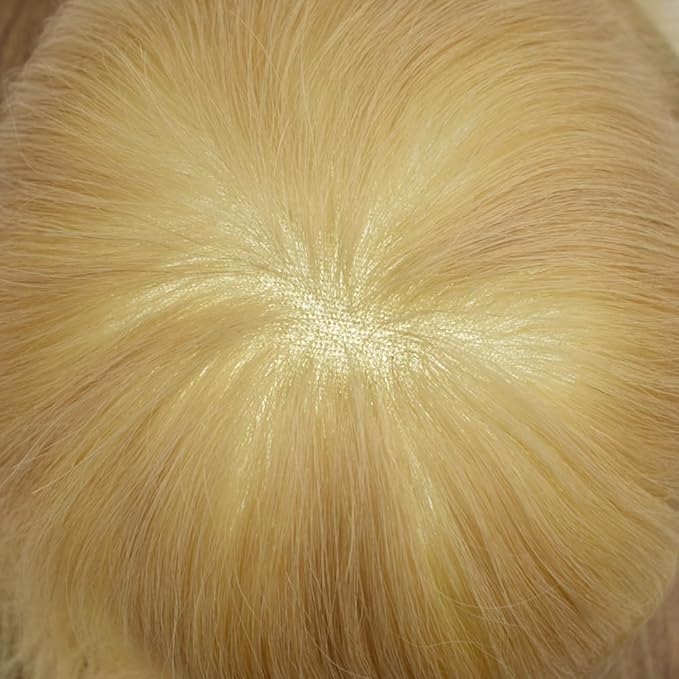 Toupee For Men Real Human Hair System For Men Full Swiss Lace Mens Toupee Lace Hair Piece For Men Hair System Bleached Knots 8x10-90% light density22R#