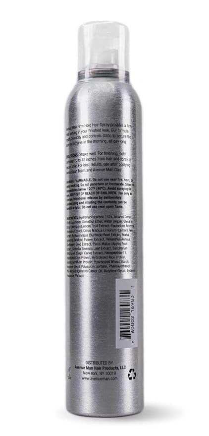 Avenue Man Texture Spray for Hair Men - Barber-Grade Hairspray for Men - Firm Hold, Frizz Control & UV Protection - Long-Lasting Hold Without Stiffness - Mens Hair Spray Extra Hold - (9.0 oz)