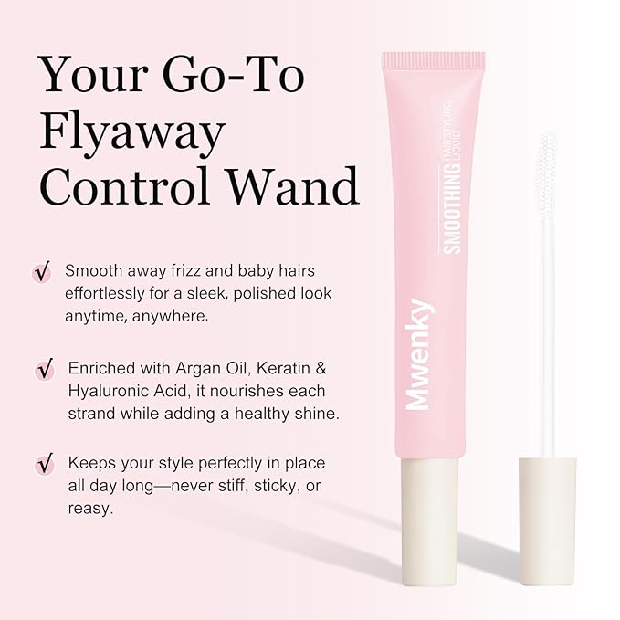 Styling Cream for Hair, 3-in-1 Hair Styling Cream & Flyaway Stick Controls Frizz, Smooths Edges & Tames Flyaways, Lightweight Non-Greasy, Long-Lasting Hold, Non-Flaking Travel Size for All Hair Types