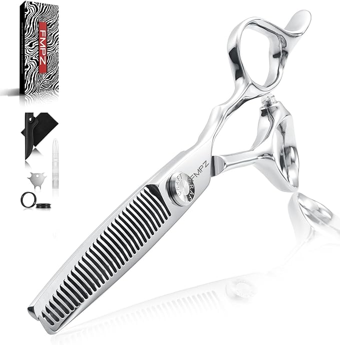 6.0” Professional Thinning Shears for Hair Cutting - Professional Hair Cutting Scissors with Extremely Sharp Blades- 440C Steel Ergonomic hair thinning scissors Durable, Smooth Motion, Fine Cut