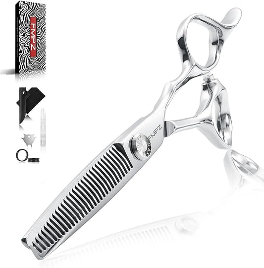 6.0” Professional Thinning Shears for Hair Cutting - Professional Hair Cutting Scissors with Extremely Sharp Blades- 440C Steel Ergonomic hair thinning scissors Durable, Smooth Motion, Fine Cut