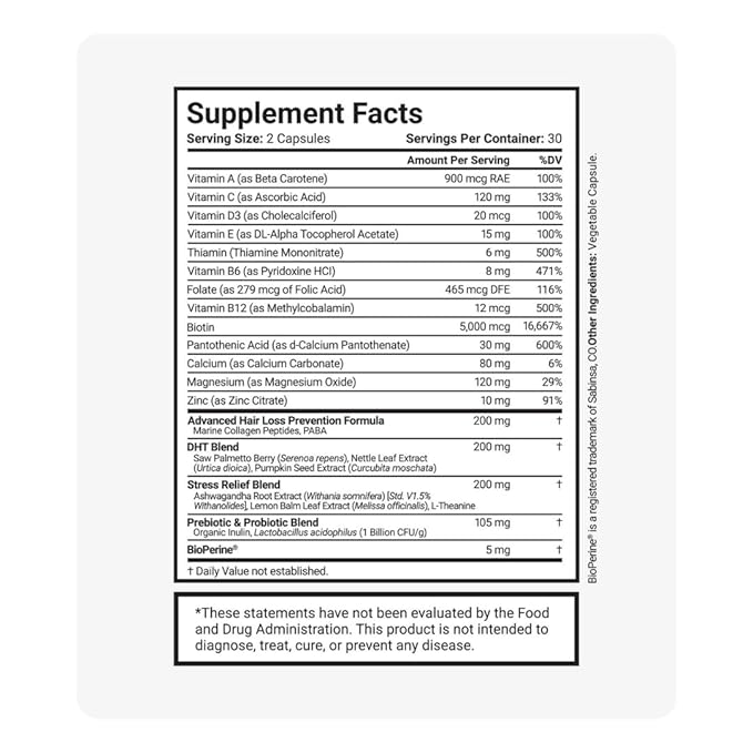 NU Standard TAKE N GO - Hair & Scalp Vitamins - Hair Growth Supplements for Women with 25+ Bioavailable Nutrients, Supports Reduced Shedding & Supports Thicker, Healthier-Looking Hair - 30-Day Supply