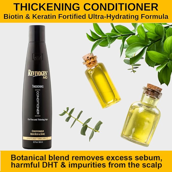 Revivogen MD Thickening Conditioner, Conditioner for Thinning Hair, Hair Loss Conditioner, Thickening Conditioner Men/Women, Conditioner for Hair Loss, 12 Fl oz