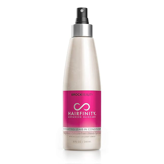 Hairfinity Revitalizing Leave In Conditioner - Biotin Growth Treatment for Dry, Damaged Hair and Scalp - Silicone Free Heat Protection Formula Mends Split Ends with Quinoa and Jojoba Oil 8 oz