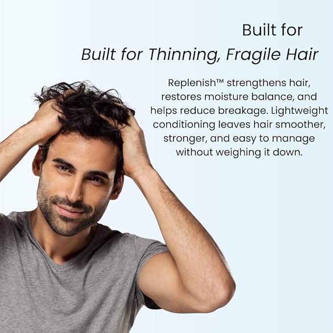 Replenish Conditioner – Hydrating Botanical Blend with Biotin, Argan Oil & Macadamia Seed Oil – Helps Reduce Breakage & Supports Fuller-Looking Hair – 250ml