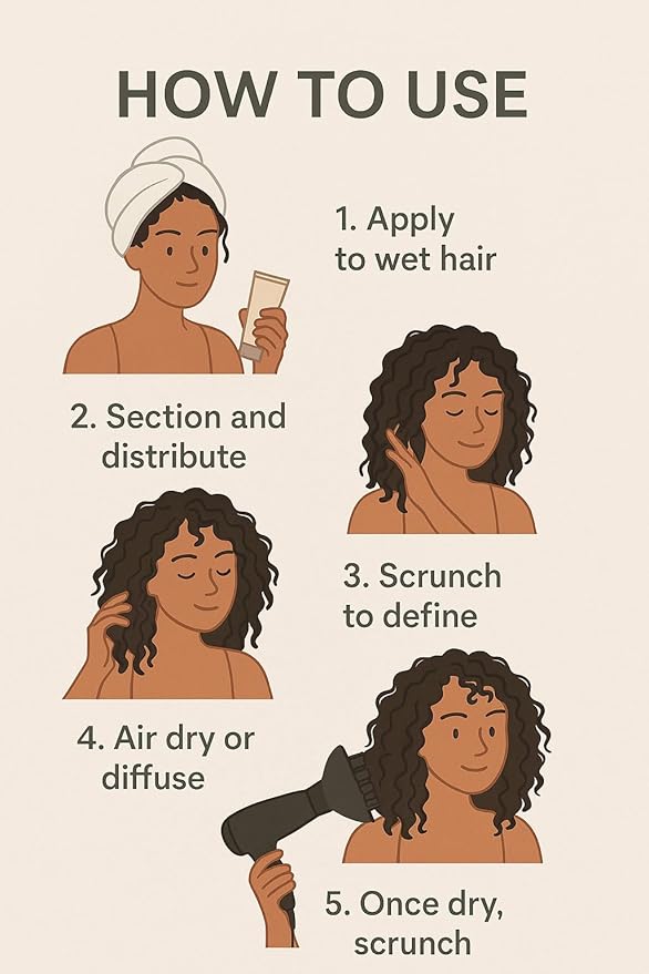 Wellness Premium Products Organic Curl Defining Cream – 500ml Curl Cream for Curly Hair | Anti-Frizz, Plant-Based Hair Care with Hemp Seed Oil | Color Safe, Paraben-Free