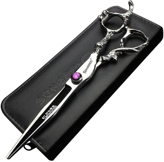 SHARONDS Hair Cutting Scissors Hairdressing Scissors Thinning Scissor Professional Barber Salon Home Shear For Men Women (8 inch flat)