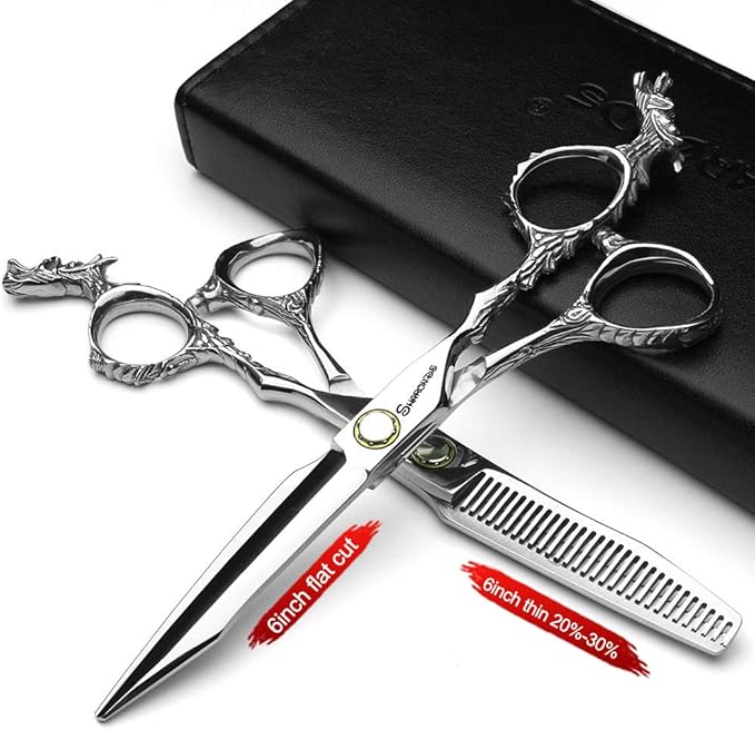 6/7/8/9 inch Professional Hair Cutting Thinning Scissors Barber Shears Hairdressing Salon Set (6-inch 2pc)