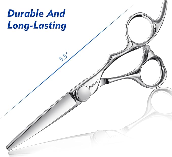 Professional Hair Cutting Shears 5.5 Inch, Barber Hairdressing & Hairstyling Hair Scissors with Razor-Sharp Blades & Cobalt Alloy Steel for Wig Bangs Layers, Women Men Haircutting Tool