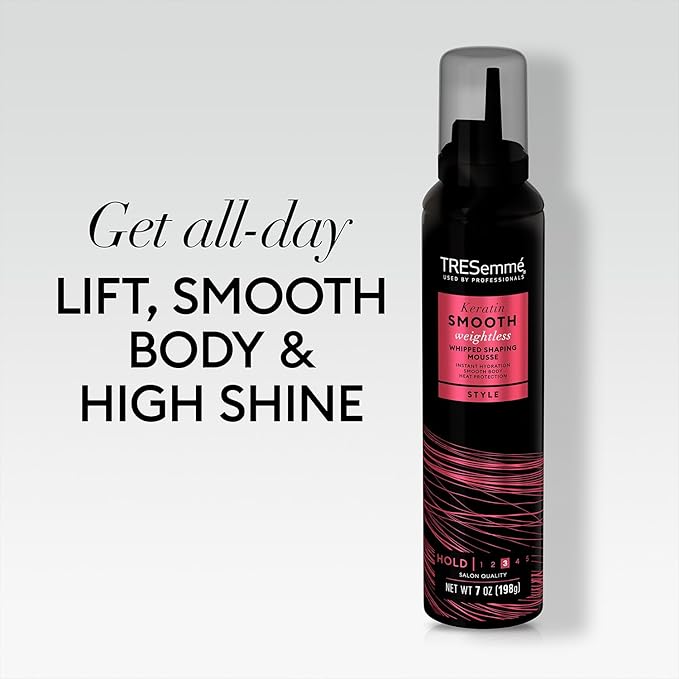 TRESemmé Keratin Smooth Blowout Hair Styling Bundle – Mousse + Finishing, Protecting Heat & Shine Sprays, Frizz Control