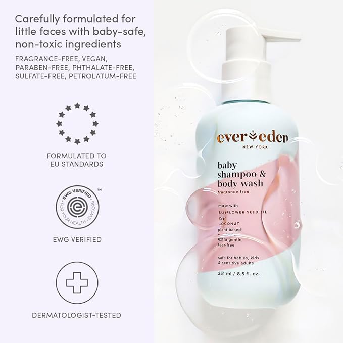 Evereden Baby Bathtime DUO: Baby Lotion for Newborn and 2-in-1 Newborn Shampoo and Body Wash Set - Soothing, Cleansing, & Hydrating Shampoo and Lotion