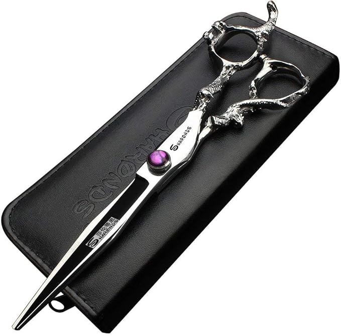 SHARONDS Hair Cutting Scissors Hairdressing Scissors Thinning Scissor Professional Barber Salon Home Shear For Men Women (7 inch flat)