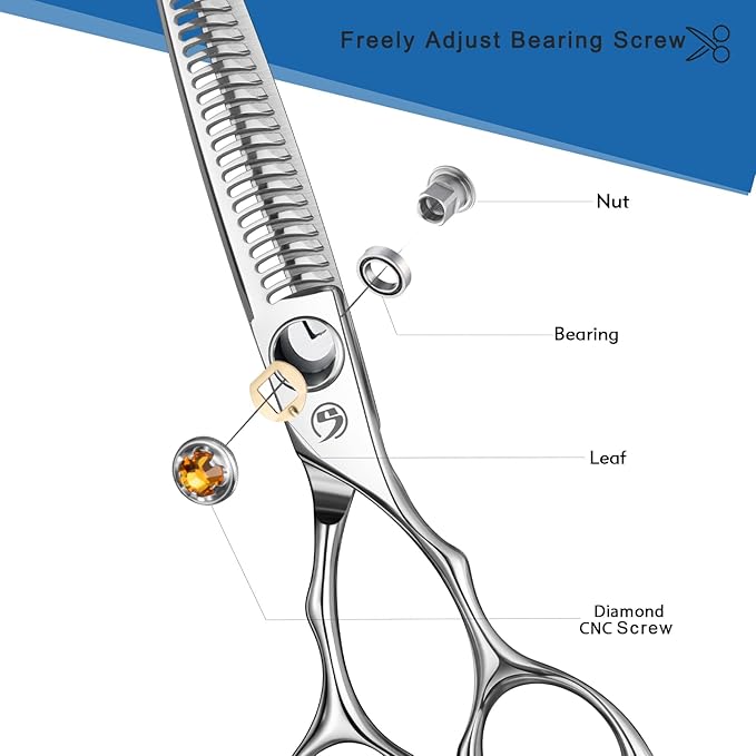Thinning Shears for Hair Cutting 6",Left and Right Hand Professional Hair Thinning Scissors with Barber Texturizing 26 Teeth Shears,Barber Scissors for Salon/Home Use