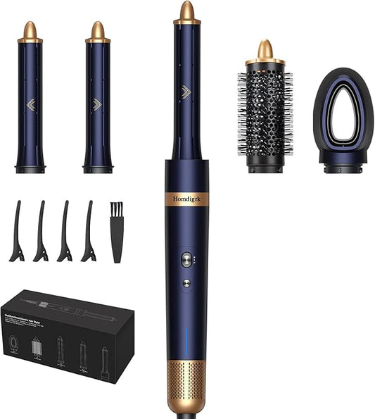 4-in-1 Hot Air Hair Styler & Hair Dryer Brush - 110,000RPM High Speed Ionic Blow Dryer for Fast Drying, Curling & Straightening - Suitable for Straight, Wavy, Curly, Coily Hair - No Heat Damage