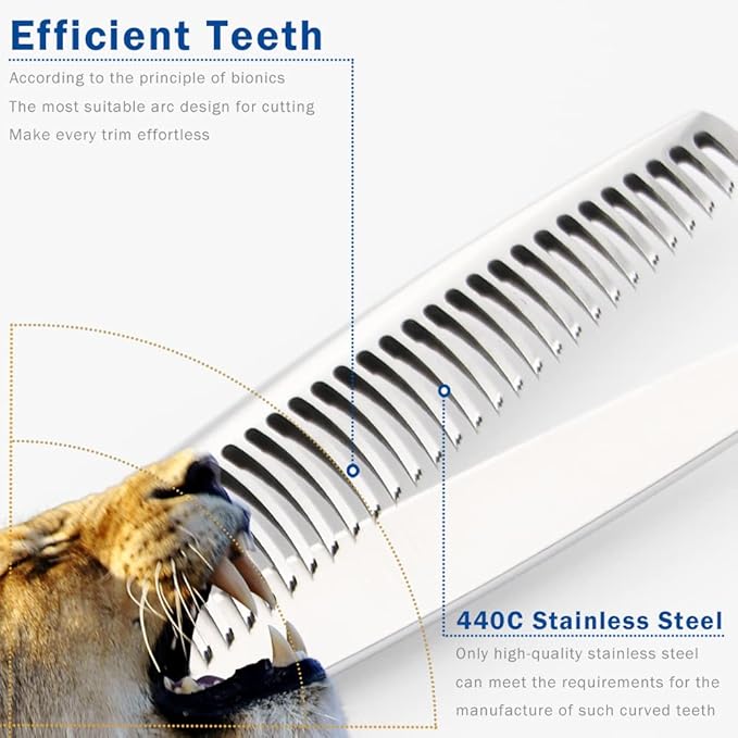 Thinning Shears for Hair Cutting, 6.5 Inch Professional 30+90 Bionic Teeth Texturizing Scissors with Japanese 440C Steel & Ergonomic Handle for Barber Salon Home Use