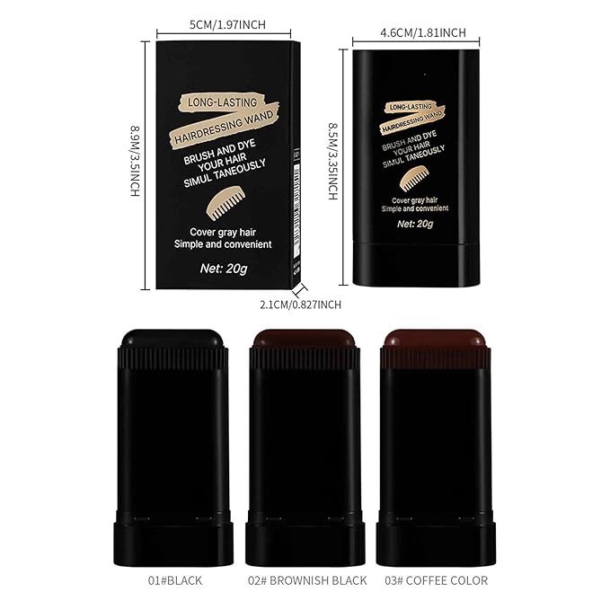 Waterproof Hair Dye Comb For Women: Portable Root Touch Up Hair Color Stick, 2-In-1 Sweat-Proof Instant Coverage Pen For Men & Women (Coffe Color)