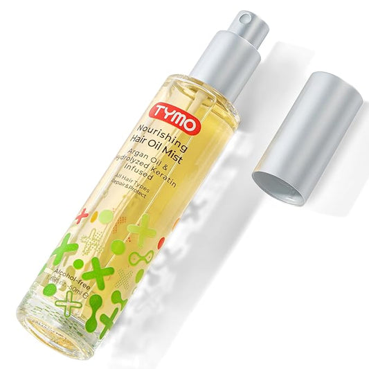 TYMO Argan Hair Oil Spray - Hydrating Natural 6 Blend Oil for Frizzy & Dry Hair, Organic Pure Formula, Daily Use for Hair, Smooth Damaged Ends, Olive Oil Infused, Add Shine