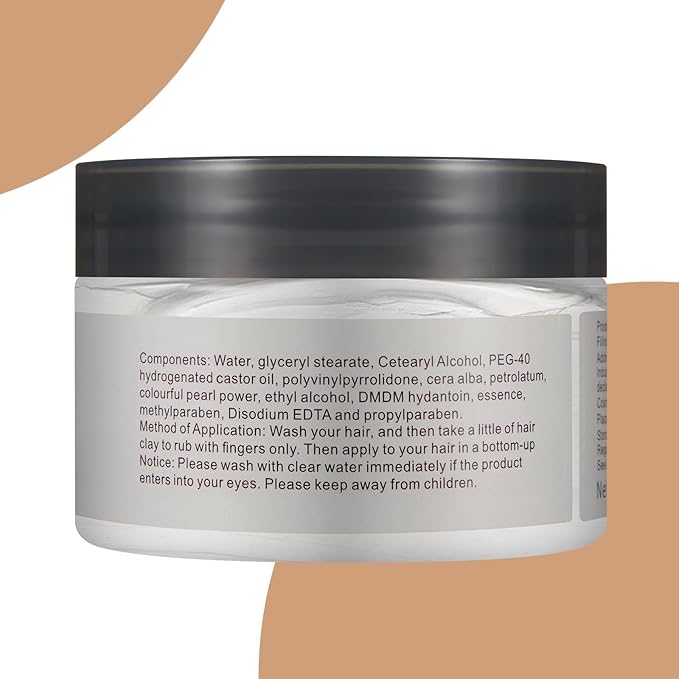 Temporary Hair Color Wax,Hair Spray Color, Hair Wax Color 4.23 oz, Easy Washout Temporary Hair Dye for Halloween,Cosplay, Party (White, 4.23)